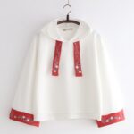 Levant Embroidery Hooded Solid Color Hoodie For Women - Image 5