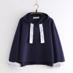 Levant Embroidery Hooded Solid Color Hoodie For Women - Image 3