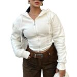Levant Temperament Slimming Crop Hoodie Sweatshirt For Women - Image 2